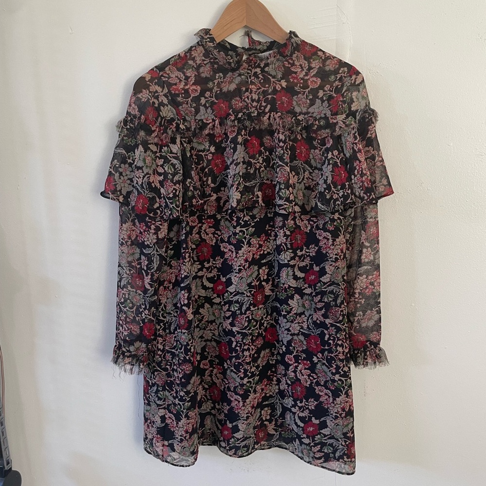 Zara woman - black floral dress - XS